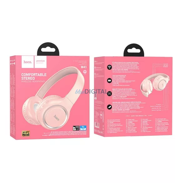 Căști fără fir Bluetooth Hoco W41 - roz