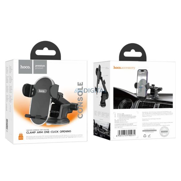Suport auto HOCO pe geam/consola centrală Shiny H3 dark night black