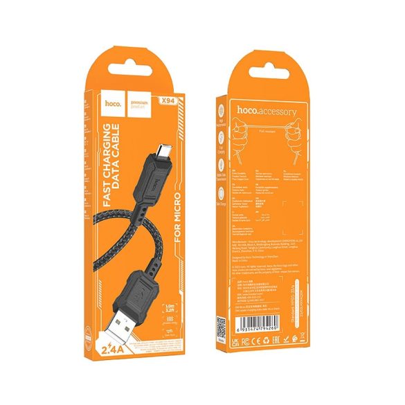 HOCO cablu USB la Micro 2,4A Leader X94 negru