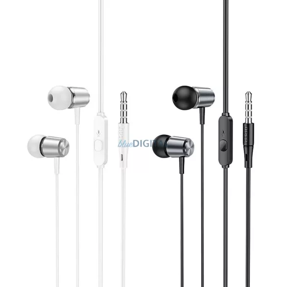 Căști de sârmă HOCO cu microfon cu mufă de 3,5 mm M108 gri metalic
