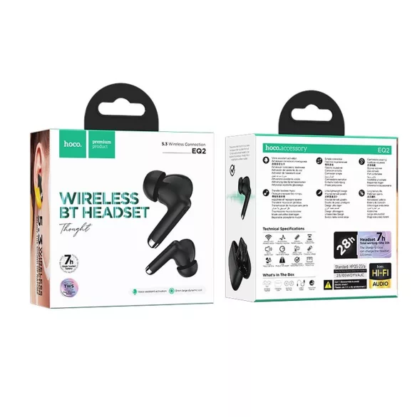 Căști bluetooth HOCO Thought true  wireless  EQ2 negru