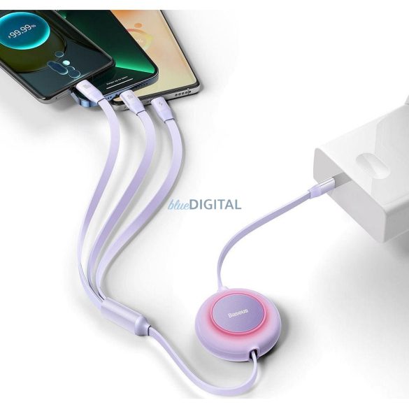 BASEUS cablu 3in1 cablu Type-C Micro USB / Lightning / Type-C PD QC4.0 3.5A 100W CAMJ010205 1.1 m violet