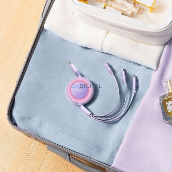 BASEUS cablu 3in1 cablu Type-C Micro USB / Lightning / Type-C PD QC4.0 3.5A 100W CAMJ010205 1.1 m violet