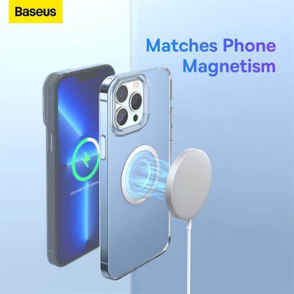 Placă rotundă universală BASEUS / inel metalic magnetic compatibil cu MagSafe argint (2 buc / set)