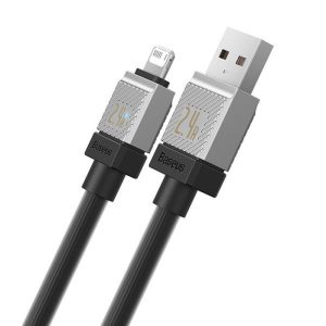 Cablu BASEUS USB la Apple Lightning 8-pini CoolPlay 2,4A 2m negru CAKW000501