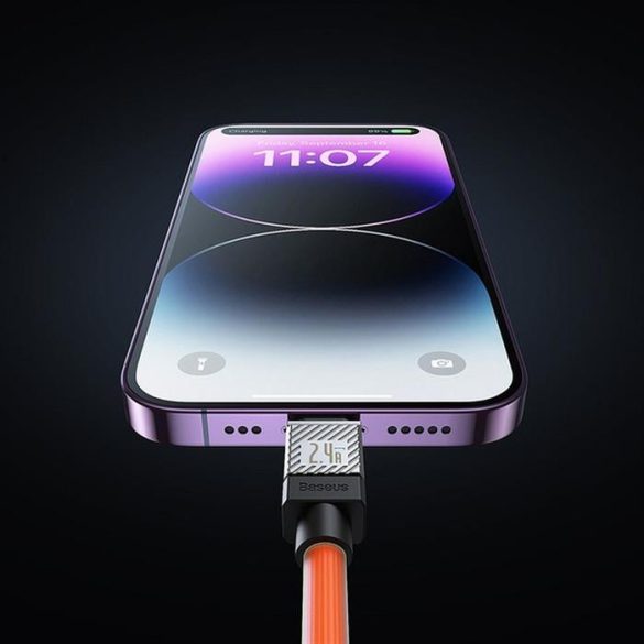 Cablu BASEUS USB la Apple Lightning 8-pini CoolPlay 2,4A 2m portocaliu CAKW000507