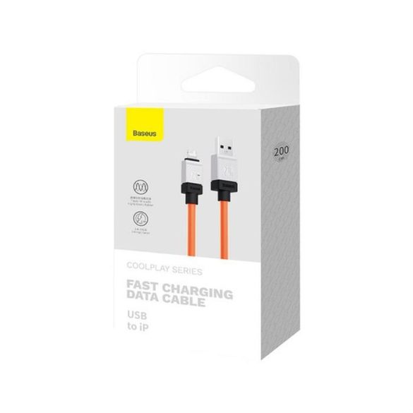 Cablu BASEUS USB la Apple Lightning 8-pini CoolPlay 2,4A 2m portocaliu CAKW000507