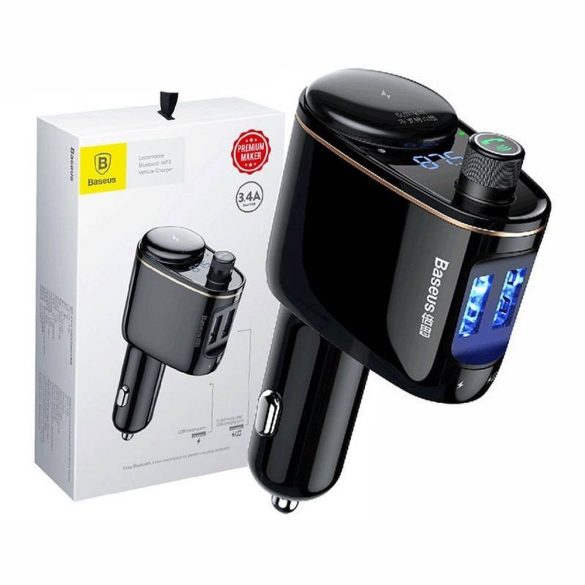 BASEUS Transmițător FM Bluetooth MP3 cu încărcător auto 2 x USB S-06 negru CCHC000001
