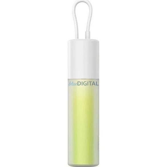 Baseus Popsicle powerbank cu cablu Lightning încorporat + cablu Type-C - Type-C 5200mAh 20W 2.4A QC PD - alb-verde