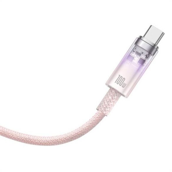 Cablu BASEUS Tip C la Tip C Explorer Încărcare rapidă 100W 1m roz bebeluș P10319703411-00 / CB000043