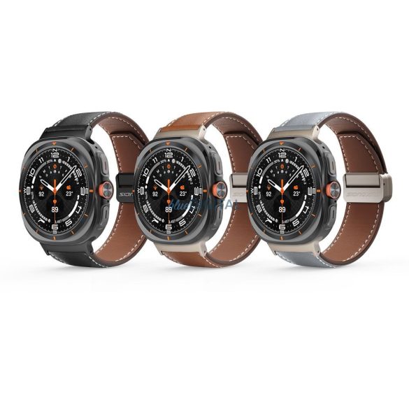 Dux Ducis YA Curea de schimb din piele naturală Samsung Galaxy Watch Ultra 47mm - Negru