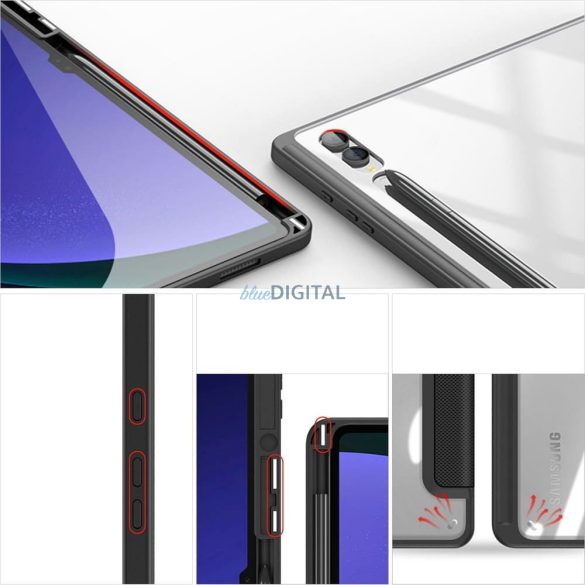 Dux Ducis Toby carcasă de carte cu suport pentru stilou Samsung Galaxy Tab S8 Ultra/S9 Ultra/S10 Ultra - negru