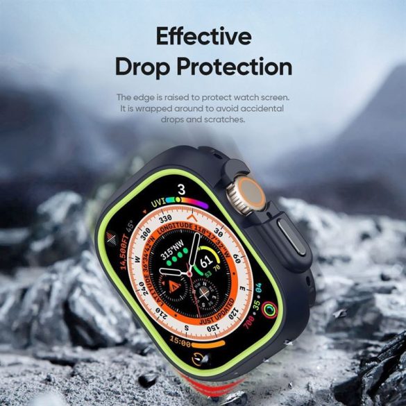 DUX DUCIS Bamo - Hard PC + silicon moale Apple Watch Ultra/Ultra 2 49mm Husă miezul nopții/verde