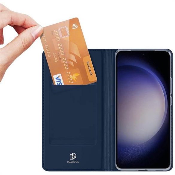 DUX DUCIS Skin Pro - Husa din piele neteda pentru Samsung Galaxy S24 Plus albastra