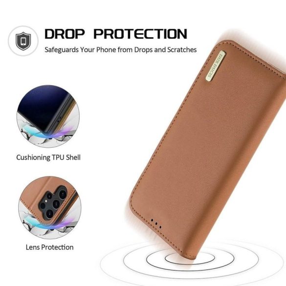 DUX DUCIS Hivo - Husă de portofel din piele pentru Samsung Galaxy S24 Plus negru