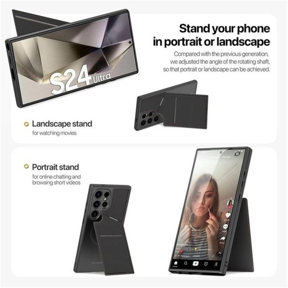 DUX DUCIS Rafi II Mag - Husa Spate cu suport compatibil cu MagSafe pentru Samsung S24 Ultra