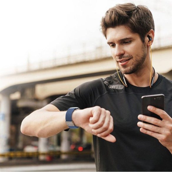 DUX DUCIS Mixture Pro - curea împletită extensibilă pentru Apple Watch 42/44/45/49mm albastru