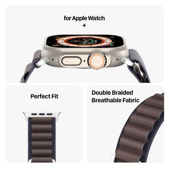 DUX DUCIS GS - curea din nailon țesut pentru Apple Watch 42/44/45/49 mm indigo