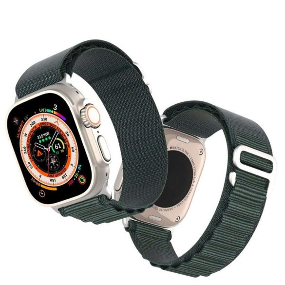 DUX DUCIS GS - curea din nailon țesut pentru Apple Watch 42/44/45/49mm oliv