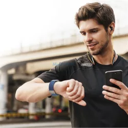   DUX DUCIS Mixture Pro - curea împletită extensibilă pentru Apple Watch 38/40/41mm albastru