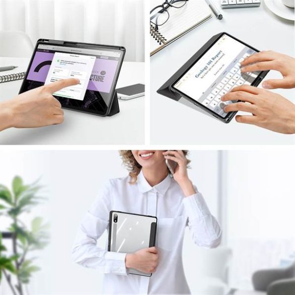 DUX DUCIS Toby - Husa inteligenta cu stocare creion pentru Samsung Tab S9 Plus neagra