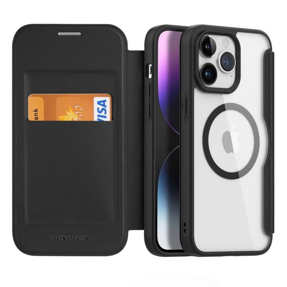 DUX DUCIS Skin X Pro -HusăFolio compatibilă cu MagSafe pentru Apple iPhone 15 Pro Max negru