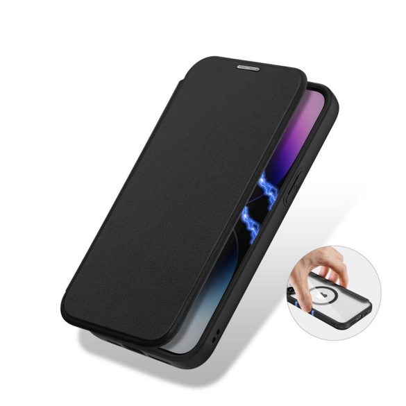 DUX DUCIS Skin X Pro -HusăFolio compatibilă cu MagSafe pentru Apple iPhone 15 Pro Max negru