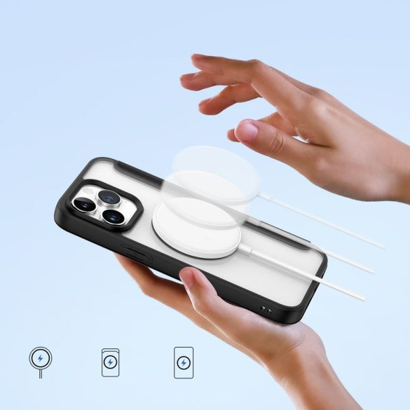 DUX DUCIS Skin X Pro -HusăFolio compatibilă cu MagSafe pentru Apple iPhone 15 Pro Max negru