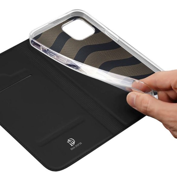 DUX DUCIS Skin Pro - Husă din piele netedă pentru Apple iPhone 15 neagră