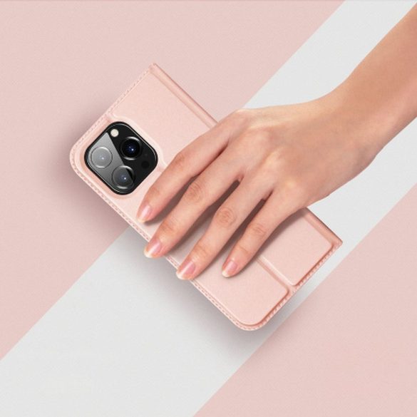 DUX DUCIS Skin Pro - Husă din piele netedă pentru Apple iPhone 15 Pro rose