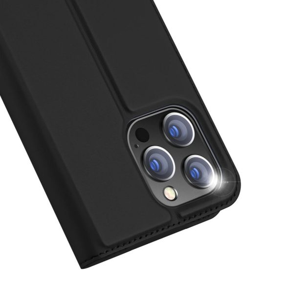 DUX DUCIS Skin Pro - Husă din piele netedă pentru Apple iPhone 15 Pro Max negru