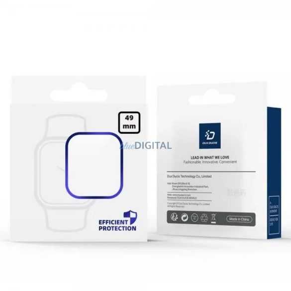 DUX DUCIS Flas - Folie securizată cu cadru pentru Apple Watch Ultra/Ultra 2 49mm negru