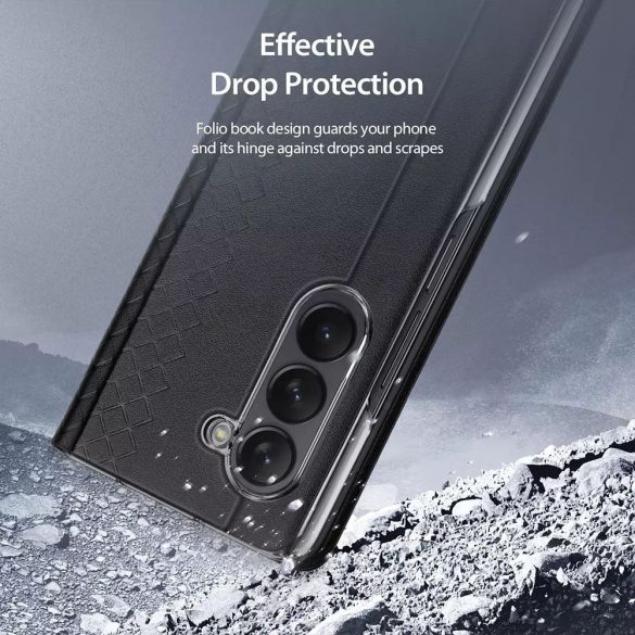 DUX DUCIS Bril - Husă din piele PU pentru Samsung Galaxy Z Fold5 5G negru