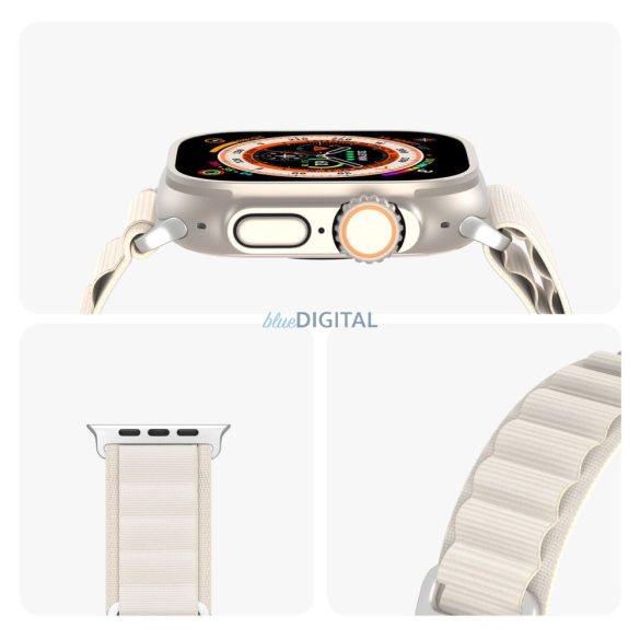 DUX DUCIS GS - curea din nailon țesut pentru Apple Watch 38/40/41 mm platină
