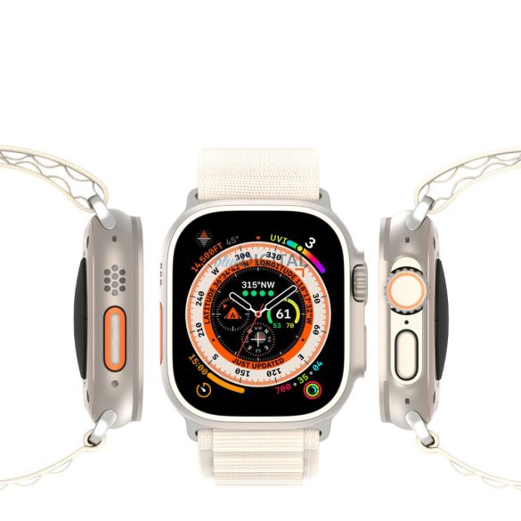DUX DUCIS GS - curea din nailon țesut pentru Apple Watch 38/40/41 mm platină