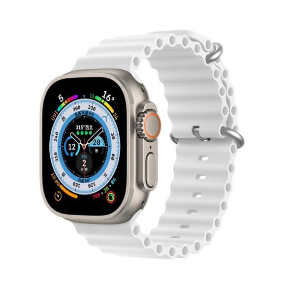 DUX DUCIS Ocean Wave - curea sport din silicon pentru Apple Watch 38/40/41mm alb