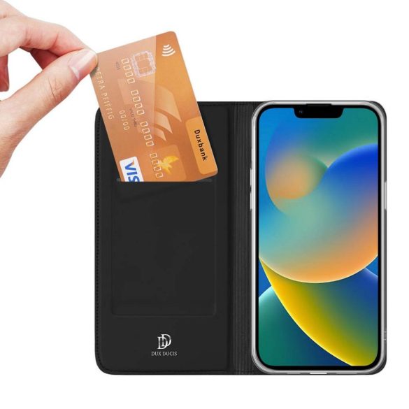 DUX DUCIS Skin Pro - Husă din piele netedă pentru Apple iPhone 14 Plus neagră