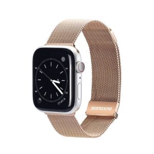 DUX DUCIS Milanese - curea magnetică din oțel inoxidabil pentru Apple Watch 42/44/45 mm złoty