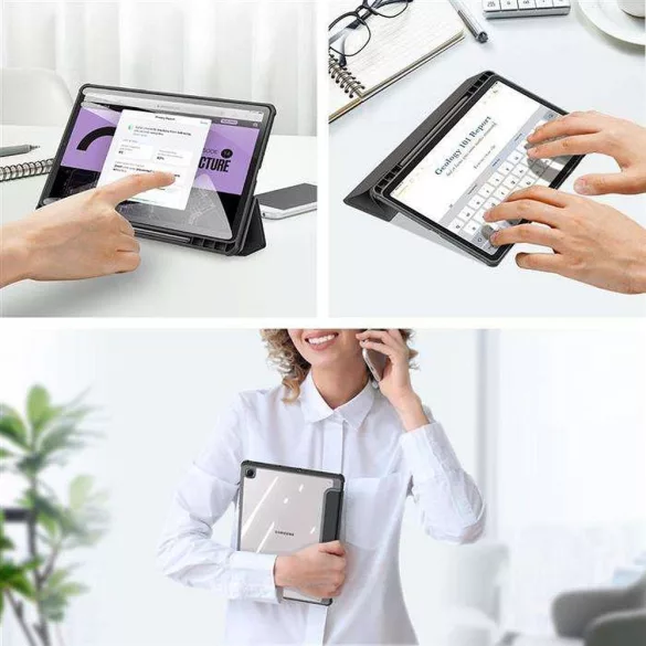 DUX DUCIS Toby - Husă inteligentă cu spațiu de stocare pentru creioane pentru Samsung Tab S6 Lite (P610/P613/P615/P619) negru
