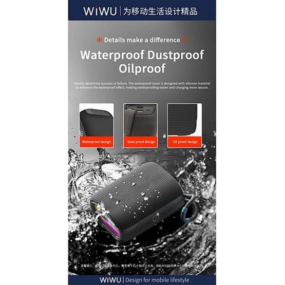 WiWU - Boxa Bluetooth wireless Thunder P26 - gri