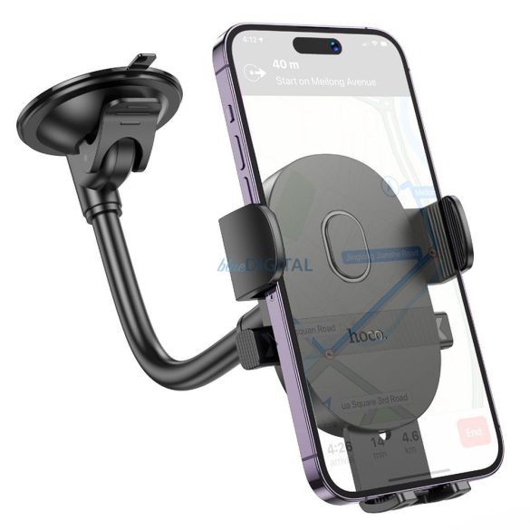 Suport telefon auto HOCO pentru fereastră / consola centrală Mighty H20 negru