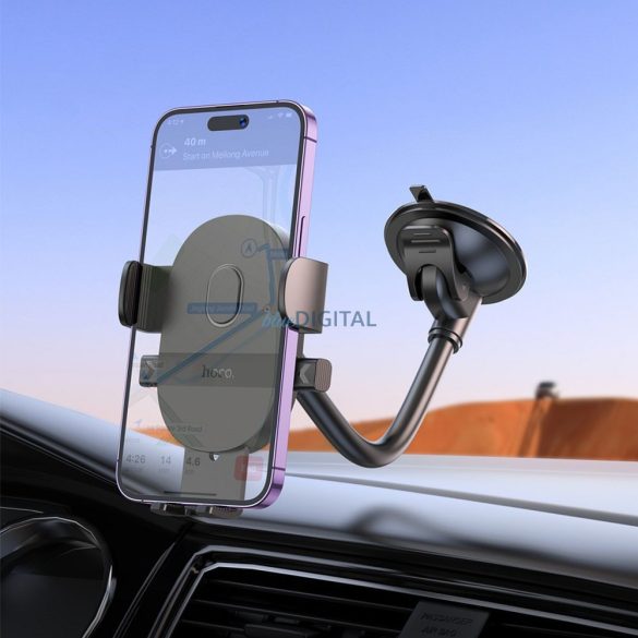 Suport telefon auto HOCO pentru fereastră / consola centrală Mighty H20 negru