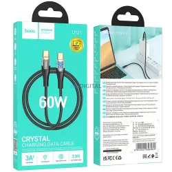 HOCO Cablu tip C la tip C 3A 60W U121 1,2 m negru
