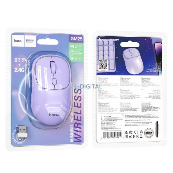 Hoco GM25 mouse wireless 2.4G 1600 dpi - violet