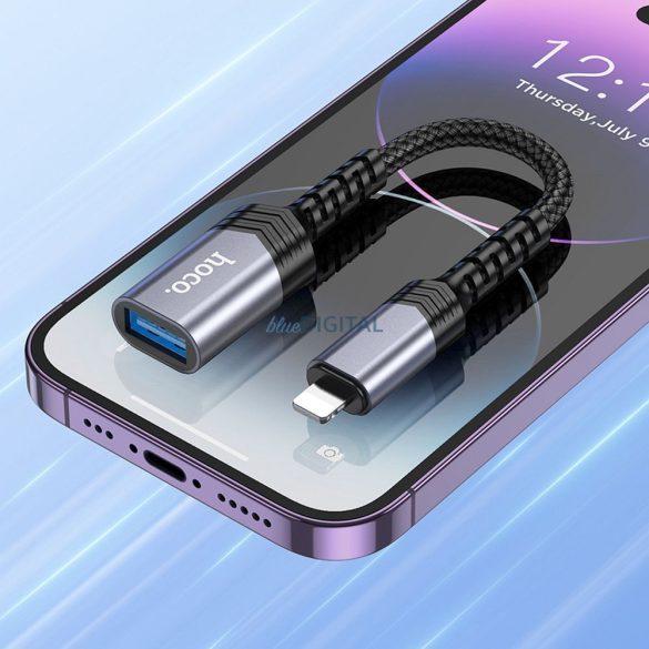 Adaptor HOCO iPhone Lightning 8-pini (mascul) la USB (fema) 3.0 UA24 negru