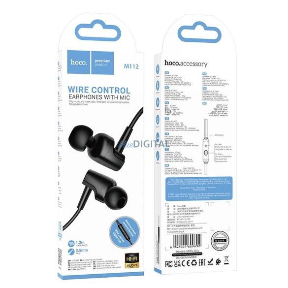 Căști universale HOCO cu microfon M112 negru