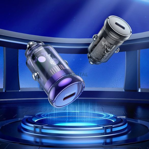 Încărcător auto HOCO tip C + cablu tip C la Apple Lightning 8 pini PD 30W Z53 violet