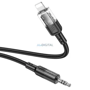 HOCO cablu AUX Audio Jack 3,5mm și Lightninng 8-pin UPA27 1,2m negru