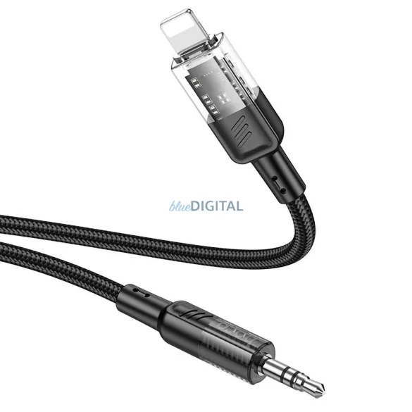 HOCO cablu AUX Audio Jack 3,5mm și Lightninng 8-pin UPA27 1,2m negru