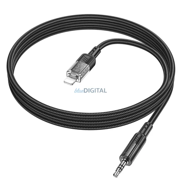 HOCO cablu AUX Audio Jack 3,5mm și Lightninng 8-pin UPA27 1,2m negru